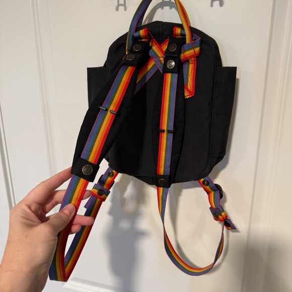 Fjallraven Kanken Mini Backpack - Black + Rainbow - Picture 4 of 8
